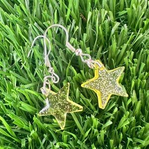 Star-Shaped Glitter Earrings